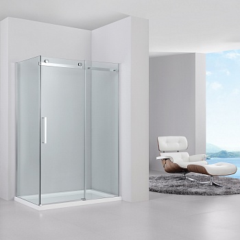 Душевой уголок Black&White Stellar Wind S208, 100 х 80 см, стекло прозрачное, профиль хром, 2088010 
