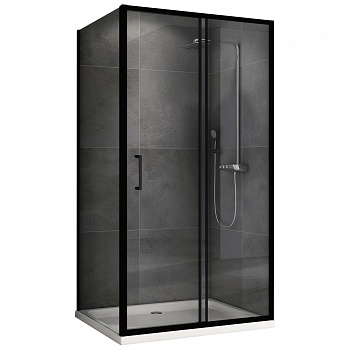 Душевой уголок Abber Schwarzer Diamant AG30150B5-S100B5, 150 х 100 см, стекло прозрачное, профиль черный 