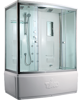 Душевой бокс Timo Lux T-7770, 170 x 88 см, c крышей, высокий поддон, с гидромассажем, стекла прозрачные, профиль хром 