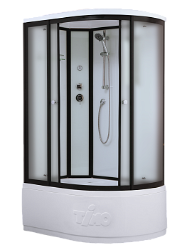 Душевой бокс Timo Standart T-6620BFL/T-6620BFR, 120 x 85 см, c крышей, высокий поддон, левый/правый, стекла матовые, профиль черный 
