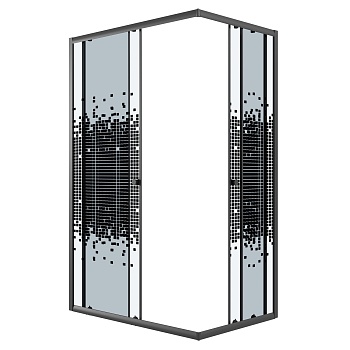 Душевое ограждение Niagara Eco NG-1012-14QBLACK (120х80х190) прямоугольник,раздвижное,черный,стекло мозаика,1 место 