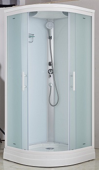 Душевая кабина Imwei XDM-09FW, 90 x 90 см, средний поддон, с крышей, стекла матовые, профиль белый 