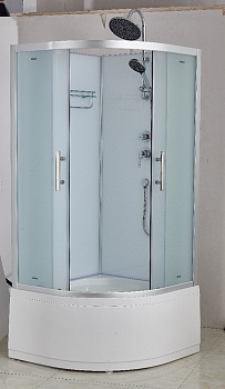 Душевая кабина Imwei XH-90FS, 90 x 90 см, высокий поддон, стекла матовые, профиль серебристый 