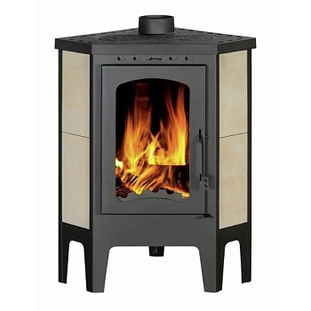Печь камин БАВАРИЯ УГЛОВАЯ с плитой (ЭкоКамин) 