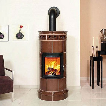 Печь Bella Rosa 11 Viva ECOplus, цвет hellbraun, черная рамка + компл.труб (Hark) 