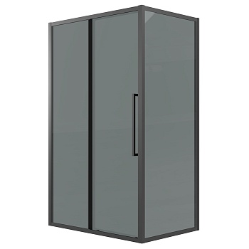 Душевое ограждение Grossman Cosmo 100.K33.02.100.21.10-200.K33.02.90.21.10 (100х90х195) раздвижная,черный матовый,стекло тонированное,2 места 