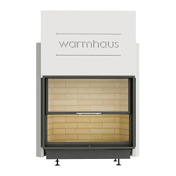 Каминная топка FLAT 100/80h (Warmhaus) с прямым стеклом, футеровка шамот 