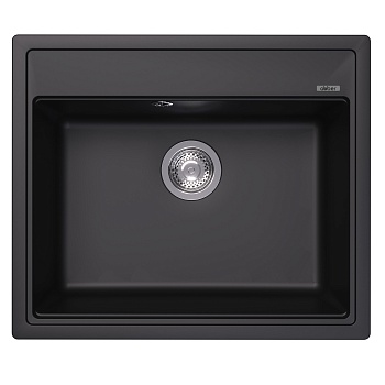 Кухонная мойка Abber Quarz AQ2902B, 60 см, кварцевый композит, черный матовый 