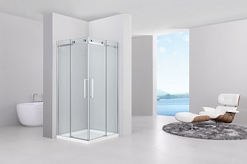 Душевой уголок Black&White Stellar Wind S202, 90 x 90 см, стекло прозрачное, профиль хром, 2029090 