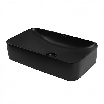 Раковина Abber Rechteck AC2204MB, 60,5 х 35 см, накладная, цвет черный матовый 
