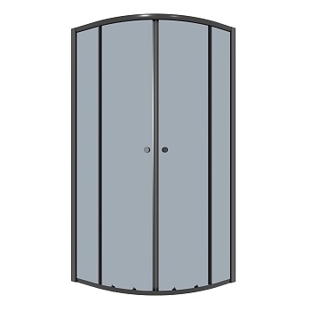 Душевое ограждение Niagara Eco NG-1003-14T (80х80х190) четверть круга,раздвижное,черный,стекло тонированное,1 место 