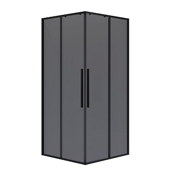 Душевое ограждение Niagara Nova NG-2823-34BLACK (90х90х195) квадрат,черный матовый,двери раздвижные,стекло тонированное,1 место 
