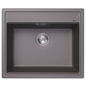 Кухонная мойка Abber Quarz AQ2902G, 60 см, кварцевый композит, серый 