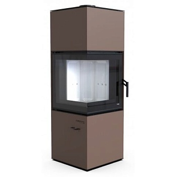 Печь камин DEFRO HOME QUADROOM 9,6 кВт коричневая сталь 