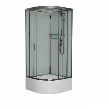Душевая кабина Frank F400/2 Brilliant 100 х 100 см, высокий поддон, стекла прозрачные, профиль хром, 185009 