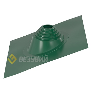Кровельный проход "ВЕЗУВИЙ" №110 (д.75-200мм, 420х420мм) угл, силикон, Зеленый 