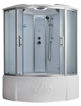 Душевой бокс Timo Standart T-6635SF, 135 x 135 см, c крышей, высокий поддон, стекла матовые, профиль хром 