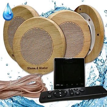 Комплект акустической системы Steam & Water 4 black SAUNA (круглый) 