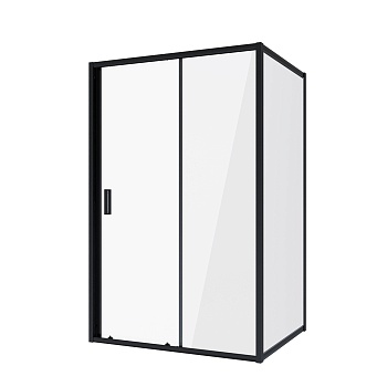 Душевое ограждение Niagara Nova NG-82-13AB-A70B (130х70х195) прямоугольник,черный, дверь раздвижная,стекло прозрачное,2 места 