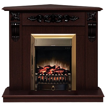 Камин RealFlame Dominica Corner DN с очагом Fobos Lux Brass 