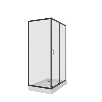 Душевое ограждение Niagara Nova NG-6812-08ВLACK (120х80х195) прямоугольник,черный,дверь раздвижная,стекло прозрачное,1 место 