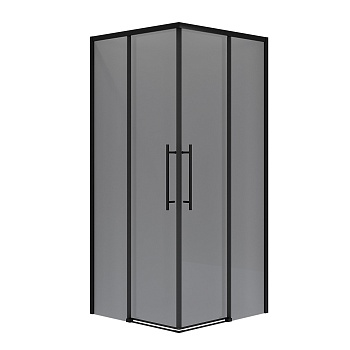 Душевое ограждение Niagara Nova NG-2830-34BLACK (100х100х195) квадрат,черный матовый,двери раздвижные,стекло тонированное,1 место 