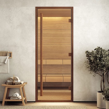 Дверь DoorWood Хамам АРТ Wood 41, бронза/прозрачное 0.6/2.0, 0.7/2.0, 0.8/2.0м 
