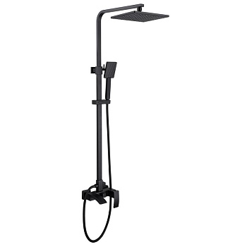 Душевая стойка ABBER Wasserfall AF8616BL с изливом, черный матовый 