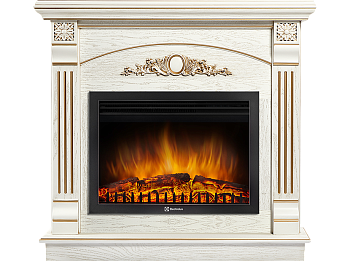 Портал Firelight Barocco 25 шпон белый дуб с золотой патиной 