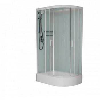 Душевая кабина Frank F412/1L/R White, 120 x 80 см, средний поддон, стекла прозрачные, профиль белый, 127009/129009 