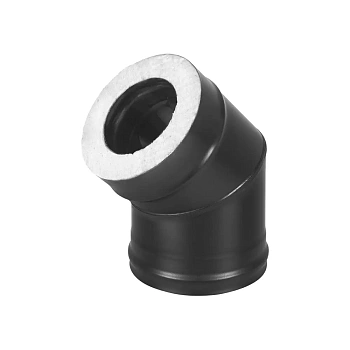 Сэндвич-колено KERABLACK (AISI 430 1,0мм/0,5мм) 45* 2S д.115х200 