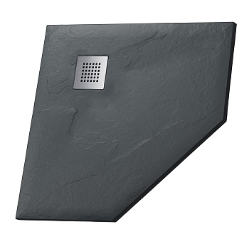 Душевой поддон Grossman Strong GR-S2100100D (100х100) из искусственного камня,трапеция,графит,1 место 