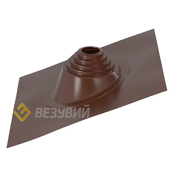 Кровельный проход "ВЕЗУВИЙ" №110 (д.75-200мм, 420х420мм) угл, силикон, Коричневый 