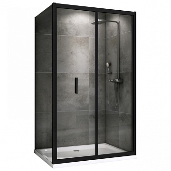Душевой уголок Abber Sonnenstrand AG07120B-S70B, 120 х 70 см, стекло прозрачное, профиль черный 