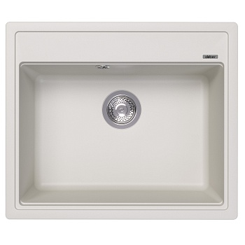 Кухонная мойка Abber Quarz AQ2902W, 60 см, кварцевый композит, белый матовый 