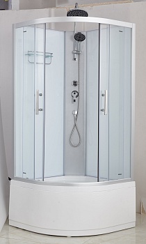 Душевая кабина Imwei XS-90CS, 90 x 90 см, высокий поддон, стекла прозрачные, профиль серебристый 