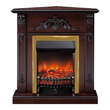Камин RealFlame Anita Corner AO с очагом Fobos Lux Brass 