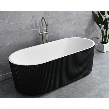 Ванна акриловая Frank F6103, 12514, 170 х 75 см, цвет белый/черный 