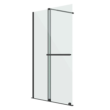 Душевая перегородка Niagara Nova NG-671-12BLACK (120х200) черный матовый,раздвижная,стекло прозрачное,1 место 