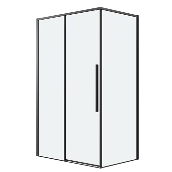 Душевое ограждение Grossman Galaxy 100.K33.01.110.21.00-200.K33.01.100.21.00 (110х100х195) раздвижная,черный матовый,стекло прозрачное,2 места 