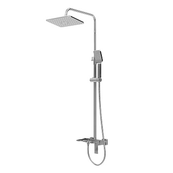 Душевая стойка Grossman Style 500.K35.05.100 с верхним душем,ручной лейкой и смесителем,хром глянцевый,1 место 