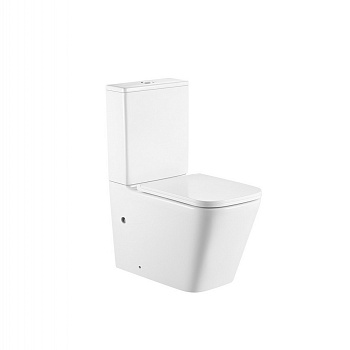 Унитаз-компакт Abber Rechteck AC1210T, безободковый, Торнадо, крышка-сиденье микролифт, белый 