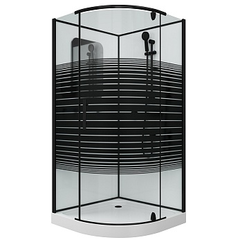 Душевая кабина Grossman 100 x 100 см, четверть круга, черный, GR270 
