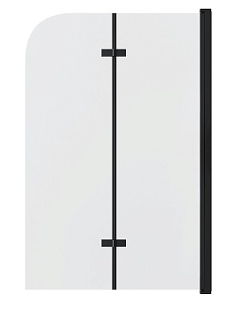 Шторка для ванны Grossman GR-106/110 BLACK (110х150) распашная,черный,стекло прозрачное,1 место 