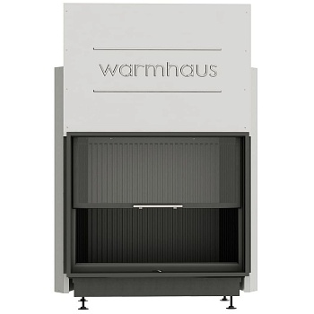 Каминная топка FLAT 100/80h (Warmhaus) с прямым стеклом, футеровка 3D панели 