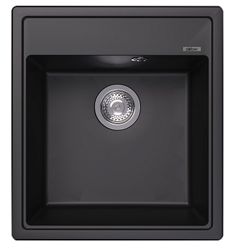 Кухонная мойка Abber Quarz AQ2901B, 46 см, кварцевый композит, черный матовый 