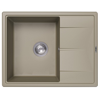 Кухонная мойка Abber Quarz AQ2903S, 65 см, кварцевый композит, крыло справа, песочный 