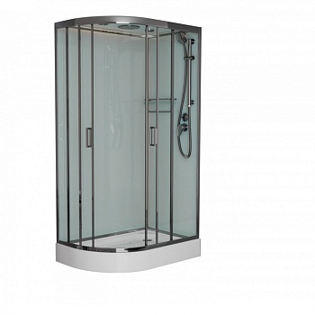 Душевая кабина Frank F418 L/R Brilliant, 100 х 80 см, низкий поддон, стекла прозрачные, профиль хром, 163009/165009 