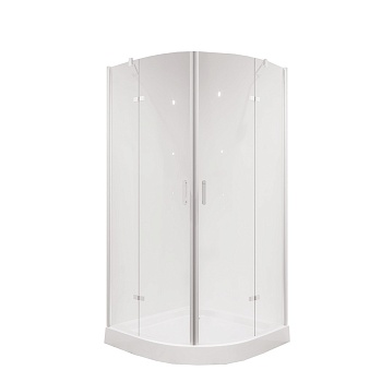 Душевое ограждение Niagara Nova NG-6616-08 (100х100х190) четверть круга,хром,двери распашные,стекло прозрачное,1 место 