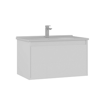 Тумба с раковиной Orka Likya 5002492, 80 см, подвесная, цвет белый матовый 
